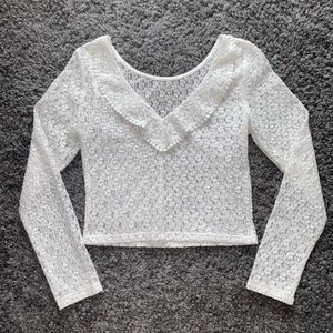 DIVIDED H&M Vintage White Lace Crop Top
